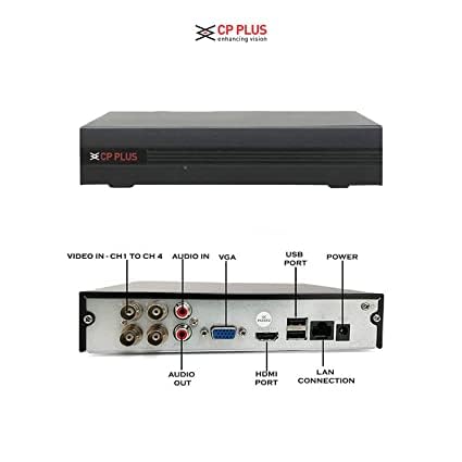 CP Plus 4 Channel DVR 1080N Digital Video Recorder CP-UVR-0401E1-CV5, Upto 2.4 MP Cameras Compatible, Black