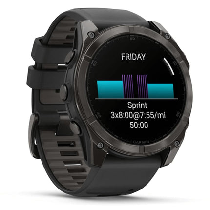 Garmin Fenix 8 51mm, AMOLED, Sapphire, Titanium, Black/Pebble Grey Band, Black - Unboxify