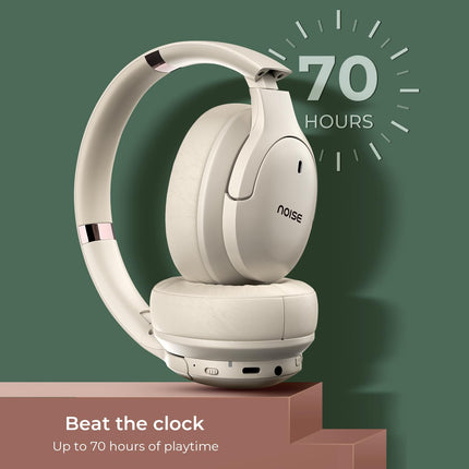 Noise Airwave Max 4 Wireless Over Ear Headphones with 70H Playtime, ENC, 40mm Driver, Low Latency(up to 40ms), Dual Pairing, BT v5.4 (Calm Beige) (AUD-HDPHN-4-BEIGE)