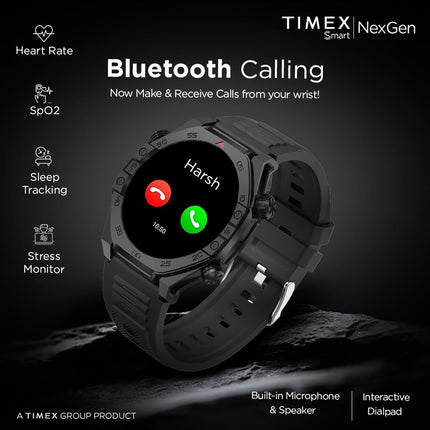 TIMEX Smart NexGen 1.43"(3.6cm) AMOLED Display with Functional Crown and BT Calling Smartwatch for Unisex