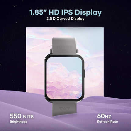 Wings Meta Smartwatch, 1.85" Hd IPS Display, Bt 5.3 Single Chip Calling, Top Smartwatch for Heart Rate Monitoring, 100+ Sport Modes