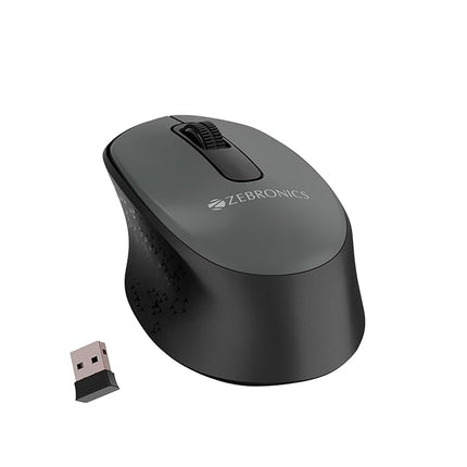 ZEBRONICS Companion 201 2.4GHz Wireless Keyboard & Mouse Combo, 83 Keys, AI Assist Key, 12 Integrated Multimedia Keys, 3 Button Mouse, 1600 DPI, High Precision, Silent Operation (Black + Grey) - Unboxify