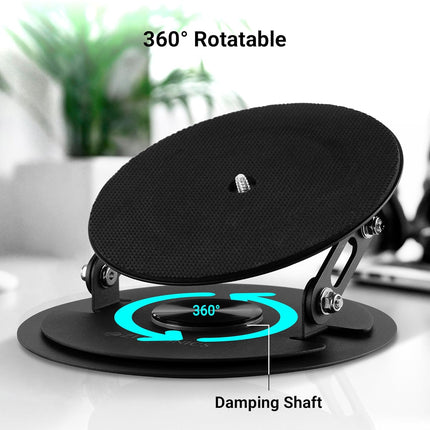 ZEBRONICS PSH05, Rotatable Projector Stand, 360° Rotatable, Foldable Design, Damping Shaft, Multi Angle Adjustment, Metal Body, Supports upto 5kg, Protective Resting Foam, Anti-slip Silicone Pads
