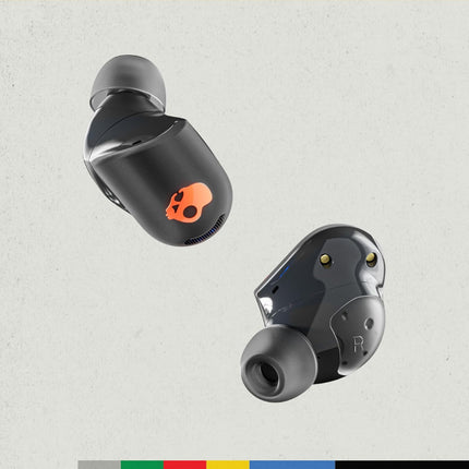 Skullcandy Sesh ANC Active True Wireless Bluetooth Earbuds with 4Mic Active Noise Cancellation,48Hr Battery,IP67 Waterproof Sports Earbuds,Multipoint Pairing,Google Fast Pair,Spotify Tap–Black/Orange