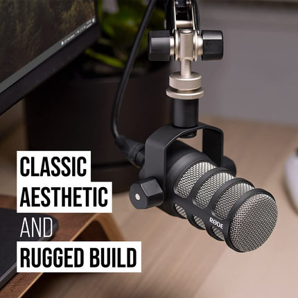 Rode Podmic Dynamic Unidirectional Podcasting Microphone With Wired Connection (Black)