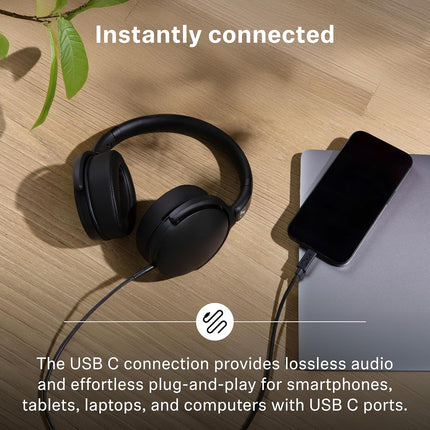 Sennheiser HD 400U Wired Over-Ear Headphones with Mic, USB-C, Dynamic Bass Sound, Foldable Lightweight Design, Noise Isolation and One-Button Call Control, Black