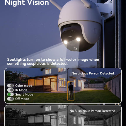 Imou 3MP CCTV Camera for Home Outdoor, 360° Security WiFi Camera, Full Color Night Vision 30M, Human Detection, 2-Way Talk, Siren Alarm, Compatible with Alexa, Supports 512GB SD Card, IP66, DK7