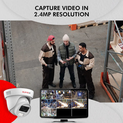 CP PLUS 2.4MP Full Color Guard+ Dome Security Camera | 3.6 mm Fixed Lens | Support Full-Color Starlight | Max 30fps at 2.4MP | Illumination Range of 20 Mtrs, IP67 - CP-GPC-DA24PL2-SE-0360