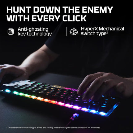 Hyperx Alloy Origins 60 - USB-C Mechanical Gaming Keyboard - Ultra Compact 60% Form Factor - (Aqua Switch) - Double Shot Pbt Keycaps - RGB Led Backlit - Ngenuity Software Compatible (56R61AA#ABA)
