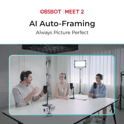 OBSBOT Meet 2-4K Webcam for PC with 1/2 Inch Sensor, AI Framing & Auto Focus, Beauty Mode, Gesture Control, 60 FPS, Twin SMI, Lightweight USB Camera for Streaming, Meetings, Gaming, Video Calls - Unboxify