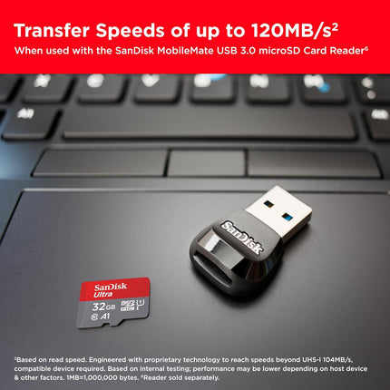 SanDisk Ultra microSD UHS-I Card 32GB, 120MB/s R