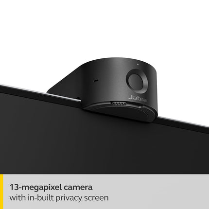 Jabra PanaCast 20 4K Video Conferencing Camera - Flexible Plug & Play Personal Video Solution Computer Webcam with AI-Powered 4K Ultra-HD, Intelligent Zoom, and Lighting Optimization - Black
