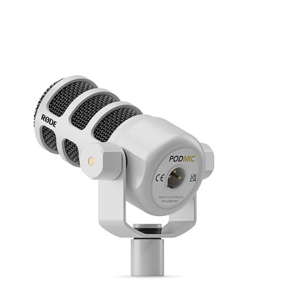 RØDE PodMic Broadcast-quality Dynamic Microphone with Integrated Swing Mount for Podcasting, Streaming, Gaming, and Voice Recording (White)