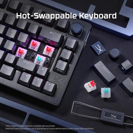 HyperX Alloy Rise – Hot-Swappable Mechanical Gaming Keyboard, PC, Ambient Light Sensor, Gasket Mounted, HyperX Linear Switches