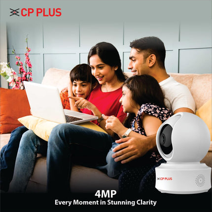 CP PLUS 4MP Quad HD Smart Wi-Fi CCTV Camera for Home | 360° Pan & Tilt | CTC Cyber Secure Tech | Supports LAN | View & Talk | Smart Detection Suite | Night Vision | Cloud Storage | OK Google | CP-E41Q - Unboxify