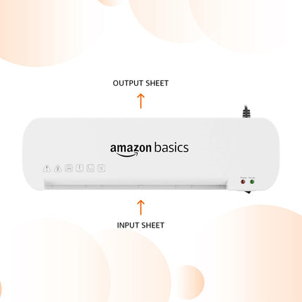 Amazon Basics A4 Laminating Machine | Rapid Lamination | Adjustable Temperature Settings | 1-Year Brand Warranty