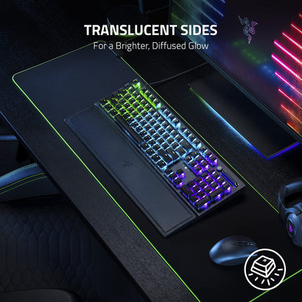 Razer Phantom Keycap Upgrade Set: Unique Stealth Design - Translucent Sides - Bottom-Lasered Legends - Keycap Removal Tools & Stablizers - Universal Compatiability - Black, (RC21-01740100-R3M1)
