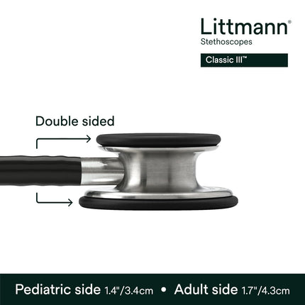 3M™ Littmann® Classic III™ Monitoring Stethoscope, Black Tube, 27 inch, 5620