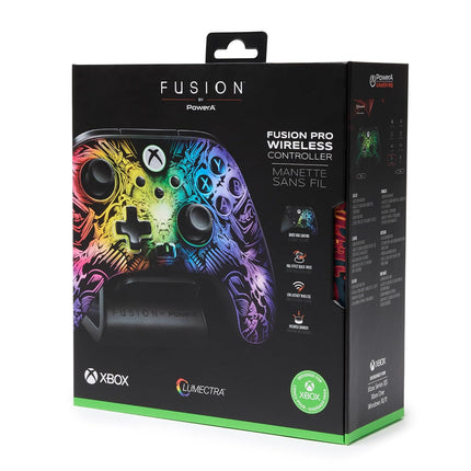 PowerA FUSION Pro Wireless Gaming Controller with Lumectra for Xbox Series X/S, Xbox One, PC, Windows 10/11 with Ghost RGB LED Lighting, Black (Officially Licensed)