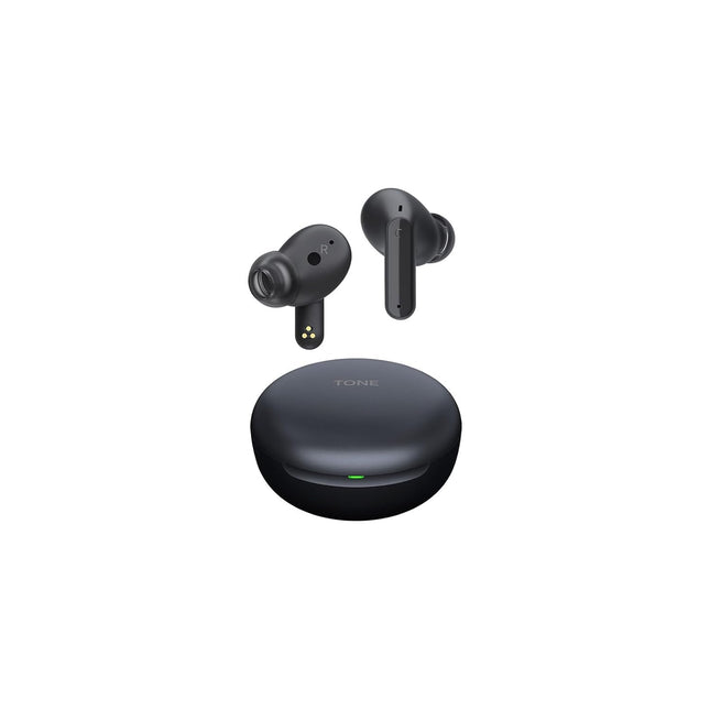 LG Tone Free FP5, Active Noise Cancellation, 22Hrs Battery,3D Sound, IPX4, Find My Earbuds, Fast Charging, Swift Pairing,Medical Grade Ear gels TONEFree App (Black)