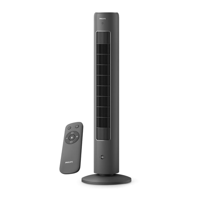 PHILIPS CX 5535/11 High Performance Bladeless Technology Tower Fan with Touchscreen Panel, Quiet Operation, Low Power Consumption and Lightweight Portable Body., Black, 400 mm (Without Remote)