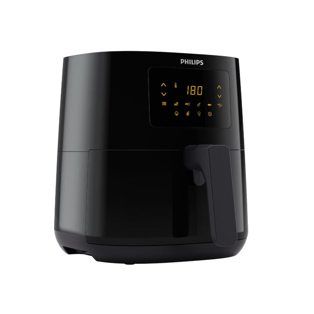 PHILIPS Digital Airfryer with Touch Panel, 4.1L, with RapidAir Technology,with additional 1 Yr Warranty by Philips, 7 Pre-set Menu (HD9252/90)(Black), Large (USED)