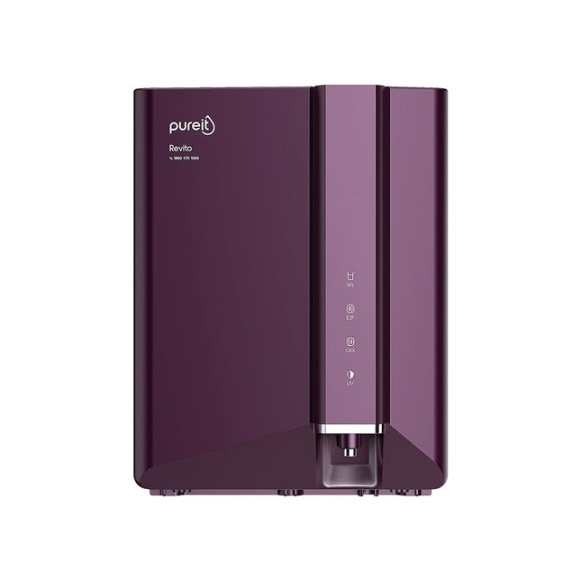 Pureit Revito RO+MF+Mineral+UV in-Tank | 7 stage | 7L Capacity | Upto 70% Water Saving | Suitable for Borewell, Tanker & Municipal Water | DURAViva | Magenta