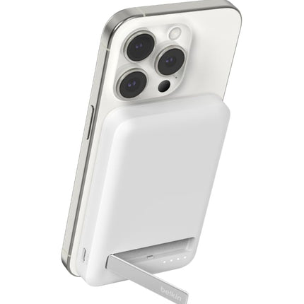 Belkin Qi2 Wireless Power Bank 15W 5000 mAh | MagSafe Charger w/Built-in Pop-up Kickstand | Compatible w/iPhone 17, Air, Pro, Pro Max, Google Pixel 10, etc. (BRAND NEW/SEALED) - Unboxify