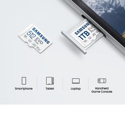 Samsung EVO Plus 128GB Micro SDXC w/SD Adaptor, Up-to 160MB/s, Expanded Storage for Gaming Devices, Android Tablets and Smart Phones, Memory Card, MB-MC128SA/IN