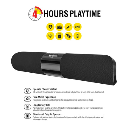 UBON Bluetooth Speaker Soundvibe Series with Inbuilt Mic & FM, Supports USB, SD Card & AUX, Powerful Bass & TWS Function Wireless Speaker for Travel, Home & Outdoor Party (Black)