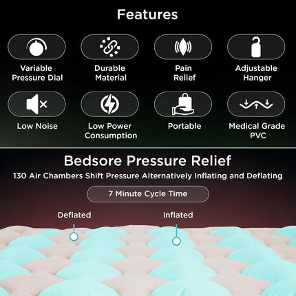 Dr Trust USA Anti-Decubitus Bubble Air Mattress for Patients, Bed Sores Prevention, Comfortable Sleep Inflatable Pad with Pump - 343 (Brown)