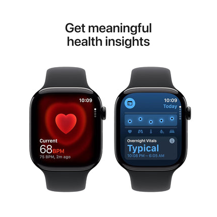 Apple Watch Series 11 GPS + Cellular Jet Black Aluminium Case with Black Sport Band - S/M