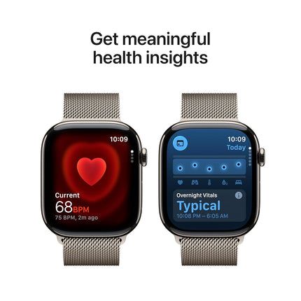 Apple Watch Series 11 GPS + Cellular 46mm Natural Titanium Case with Natural Milanese Loop - S/M