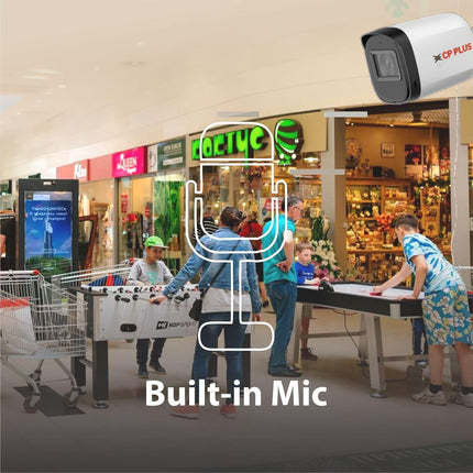 CP PLUS 5MP Outdoor Bullet CCTV Camera | 3.6mm Fixed Lens | Smart IR Night Vision 30M | Built-in Mic | 2D DNR | BLC | Analog 4-in-1 AHD/TVI/CVI/CVBS Output | HD Surveillance Camera | CP-URC-TC51PL3C