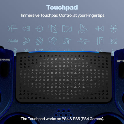 EvoFox Play 2 PS4 Controller & PS5 (PS4 Games only), Playstation 4 Controller Bluetooth & Wired with HallSense™ Magnetic Joysticks & Triggers, 1000Hz Polling, Touchpad, Built-in Speaker & 3.5mm Jack