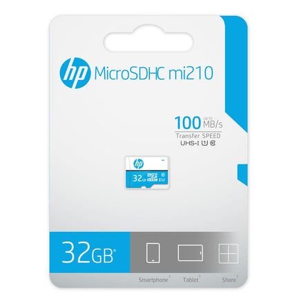 HP 32GB MicroSD Memory Card | SDHC mi210 Class 10 | UHS-I, U1 Card | Upto 100MB/s R | Compitable with Smartphones, Camera, CCTV | Memory Card