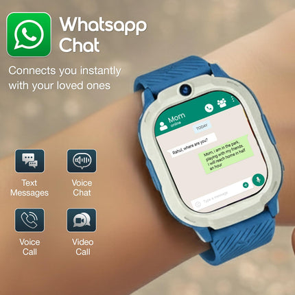 sekyo Neo AI Smart Watch for Kids | AI Tuitor, Whatsapp, Video Call, GPS Tracker, Activity Tracker, Habit Reminder| Family Chat, Edu-Games, Step Count, Magic Camera, SOS, 4G/5G Sim Card |Parental App