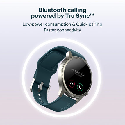 NoiseFit Halo 1.43" AMOLED Display, Bluetooth Calling Round Dial Smart Watch, Premium Metallic Build, Always on Display, Smart Gesture Control, 100 Sports Modes (Jet Black)