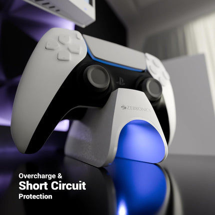 ZEBRONICS PS5C, PS5 Controller Charging Dock, 3H Rapid Charging, Supports Dualsense & Edge Controllers, Dual Pogo Pin, Charging Indicators, Anti-Slip Silicone Base