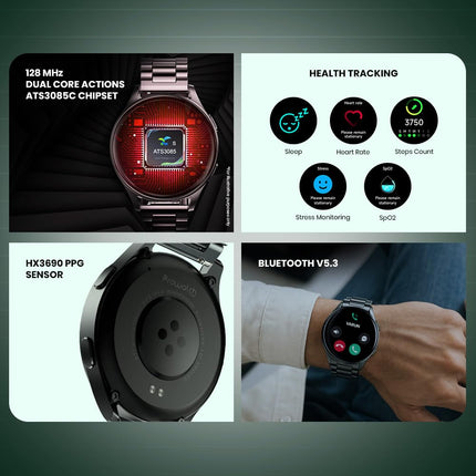 Prowatch X, 1.43" AMOLED, Body Energy, HRV, VO2 Max, Gorilla Glass 3, In-built GPS & ABC Smartwatch