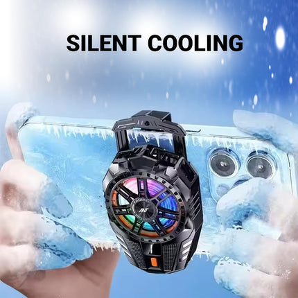 Ant ICE10 Phone Cooler for Gaming, Universal Phone Cooling Fan with 3 Speed Cooling Modes, RGB Fan, Ultra Quiet LED Temperature Display for iPhone Android Smartphones Cell Phone Cooler_ Black