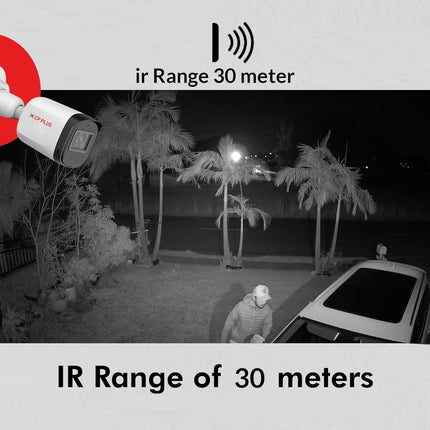 CP Plus 2.4MP IR Wired Bullet Outdoor Camera CP-URC-TC24PL3 Compatible with DVR only | 3.6mm Lens | 30 Meter Black & White Night Vision | IP67 | Analog HD CCTV Camera, White