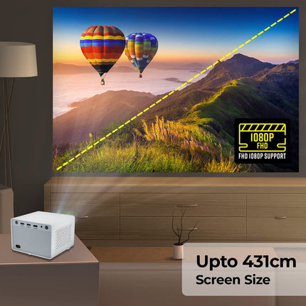 Zebronics PIXAPLAY 20 LED Projector with FHD 1080p, HDMI, USBx2, Aux Out, Bluetooth v5.1, Upto 431 cm Screen Size, Built-in-Speaker, 3000 Lumens and a Compact Design