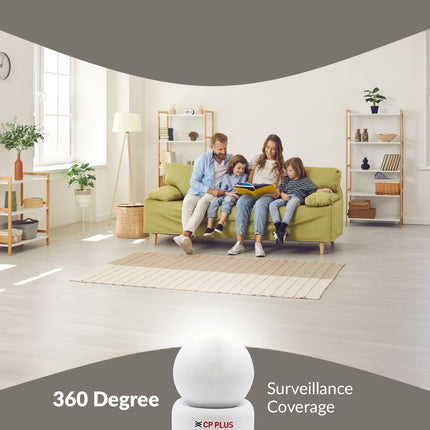 CP PLUS 2MP Full HD Smart Wi-fi Security Camera | 360° with Pan Tilt | 2Way Talk | Cloud Monitoring | Motion Detection| Night Vision | Supports SD Card (Upto 128 GB), Alexa & Ok Google | CP-E21A