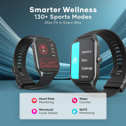 Wings Prime Smartwatch with 1.96" HD IPS Display and 60Hz Refresh Rate, Digital Smartwatch with Single Chip BT Calling, Upto 7 Days of Battery