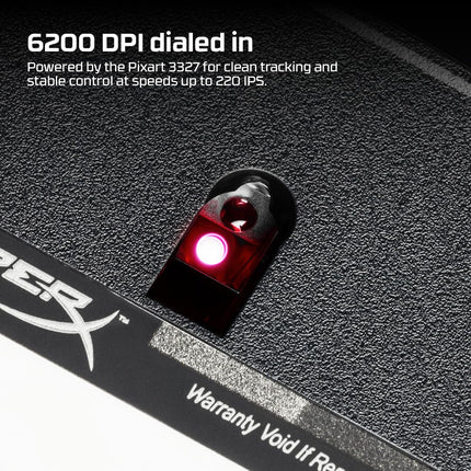HyperX Pulsefire Core RGB USB Gaming Mouse, Up to 6200 DPI, Pixart 3327 Optical Sensor, 87gm Lightweight, 20Mn Clicks, 7 Programmable Buttons, 1K Hz Polling Rate, 24 Months Warranty - Black [4P4F8AA]