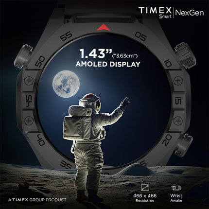 TIMEX Smart NexGen 1.43"(3.6cm) AMOLED Display with Functional Crown and BT Calling Smartwatch for Unisex