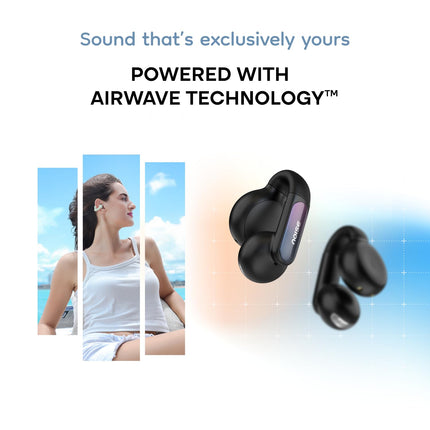 Noise Newly Launched Air Clips 2 Wireless Open Ear Earbuds with Clip Design, AirWave™ Technology,Up-to 40H Playtime, Dual Device Pairing, ENC,12mm Driver,BTv5.3 (Frost Black)