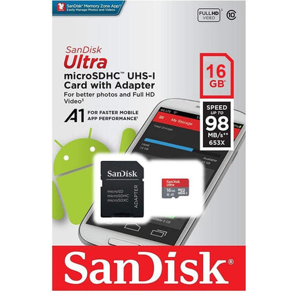 Sandisk Ultra - Flash memory card - 16 GB - MicroSDHC UHS-I (SDSQUNC-016G-AN6IA)