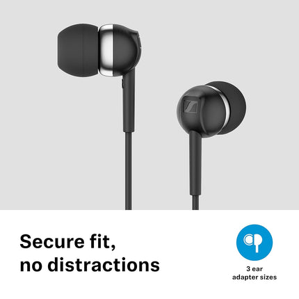 Sennheiser CX 80s Wired in Ear Earphones with in-Line Microphone, Superior Sound, One Button Smart Control, Lightweight Design, 3.5mm Jack, 3 Ear Tip Sizes, 2Y Warranty, ‎Voice Control, Black